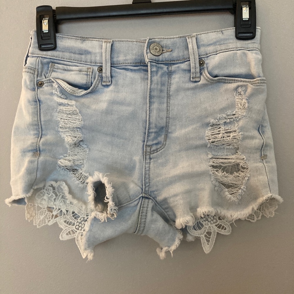 Mudd Flex Stretch Denim Shorts Flower Lace